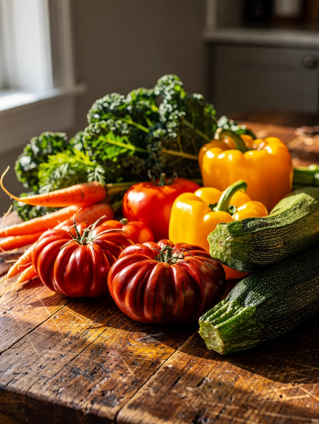Fresh seasonal vegetables and herbs from local farms